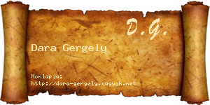 Dara Gergely névjegykártya